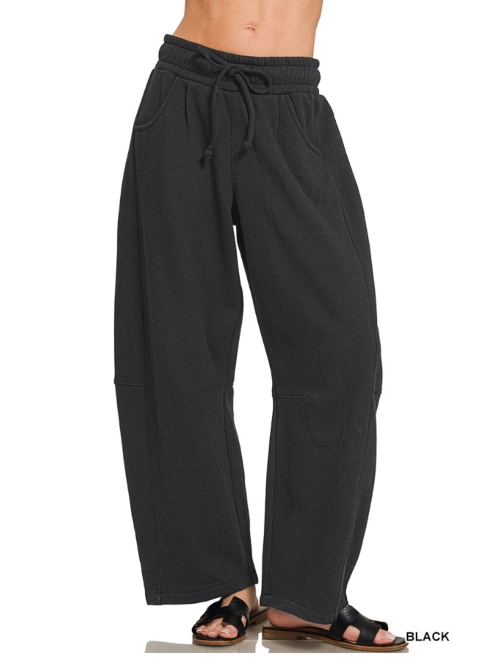 92 Zenana black FLEECE BARREL LEG
SWEATPANTS